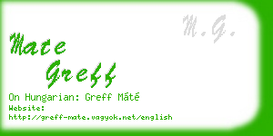 mate greff business card