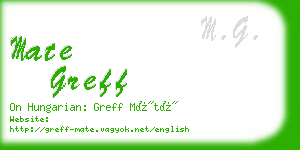 mate greff business card